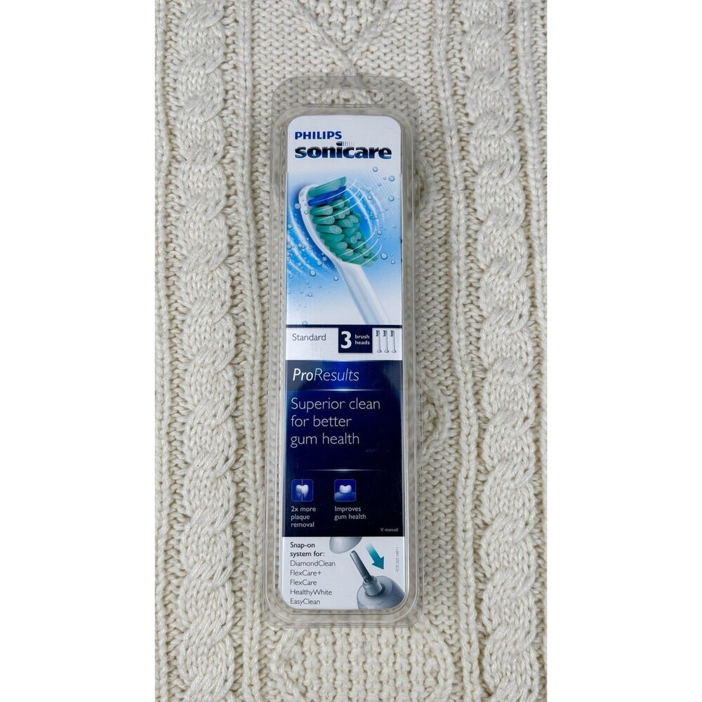 NIP Philips Sonicare Pro Results Standard Three (3) Brush Head Replacements